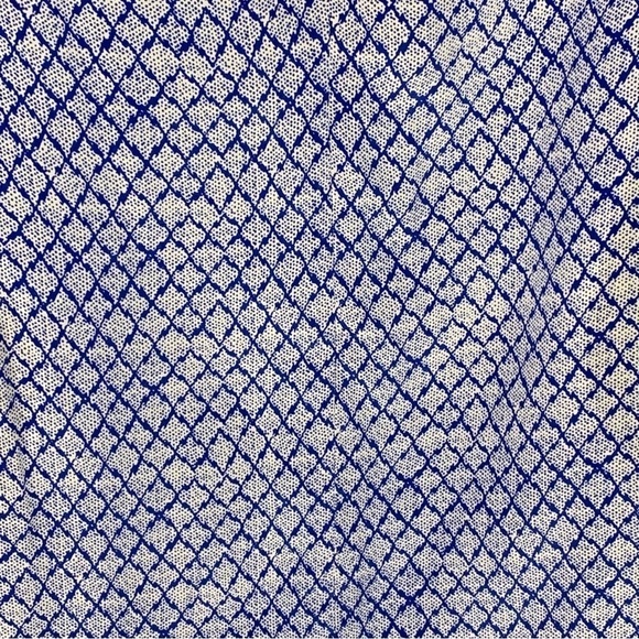 Small NEW Silk Cynthia Rowley Blue White Sleeveless Blouse Lightweight Boho - Picture 5 of 11